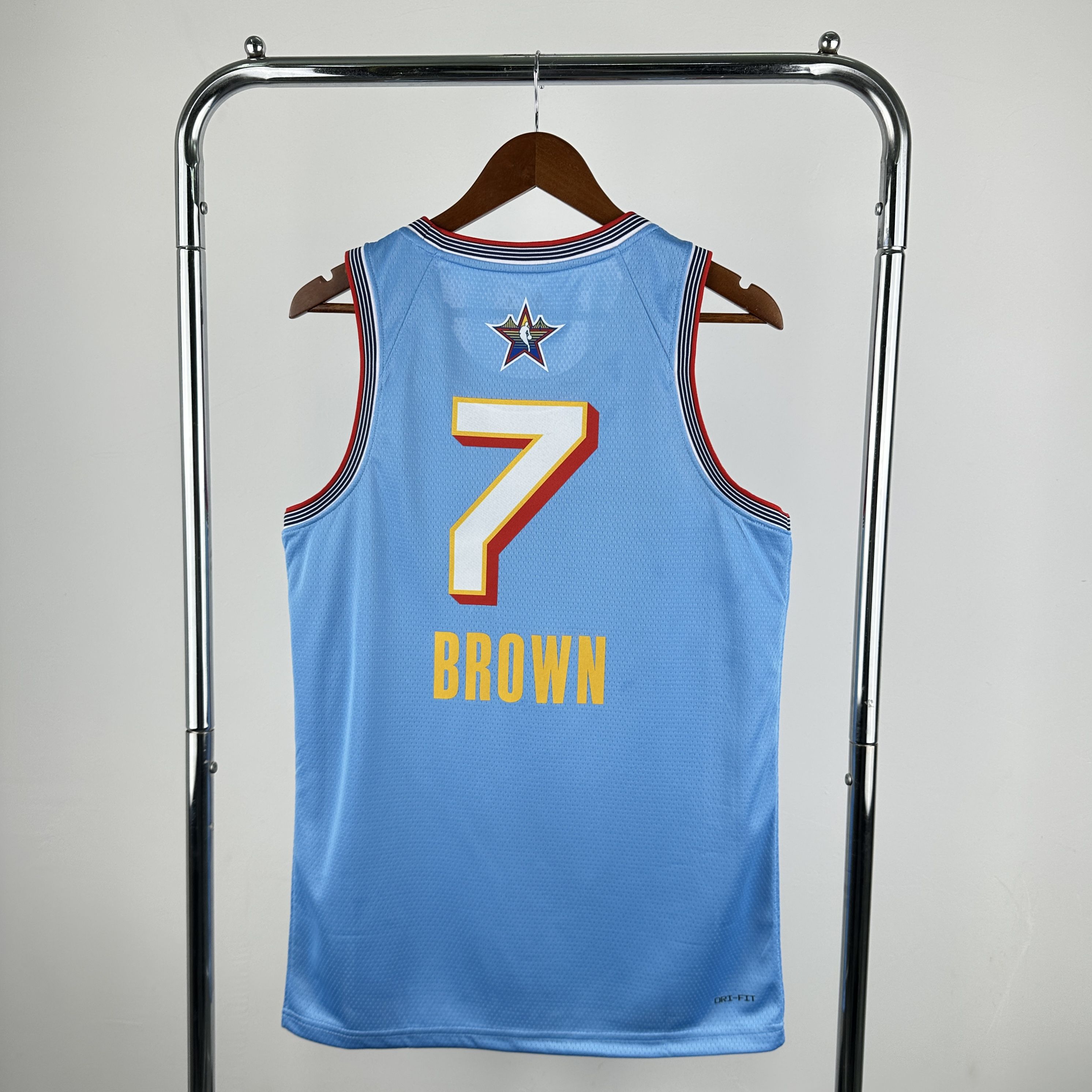 Men 2025 All star #7 Brown Light Blue Jordan Edition NBA Jersey->more jerseys->NBA Jersey